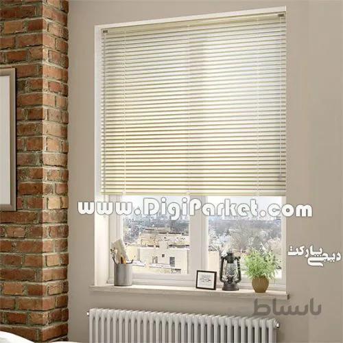 پرده کرکره فلزی کرم ساده ۲۵ میلیمتری P41