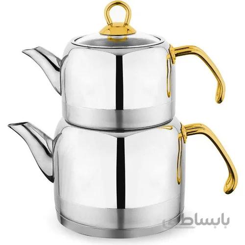 ست کتری قوری شفر مدل Ada Metal Büyük Boy