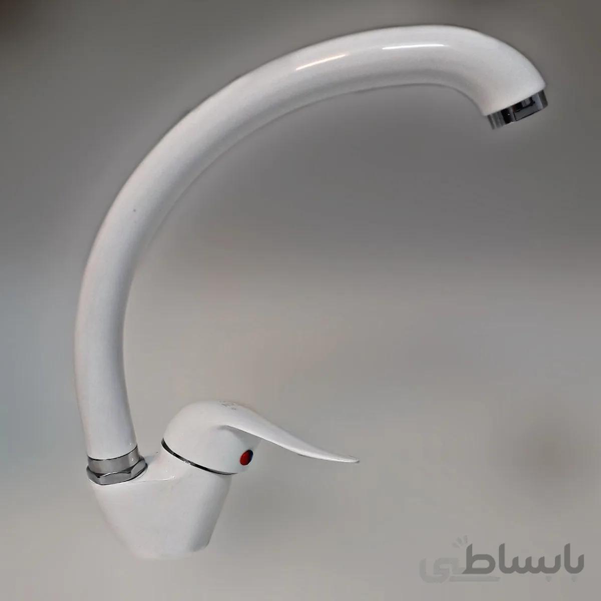 شیر سینک نیکان مدل سفید کروم ا Nikan White Chrome sink Faucet