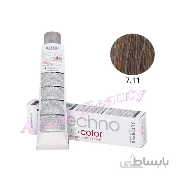 رنگ مو تکنو آلترگو 7.11 بلوند خاکستری(بژ) شدید