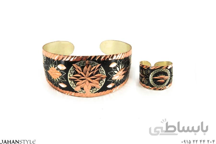 نیم ست مسی دخترانه مشکی طلایی