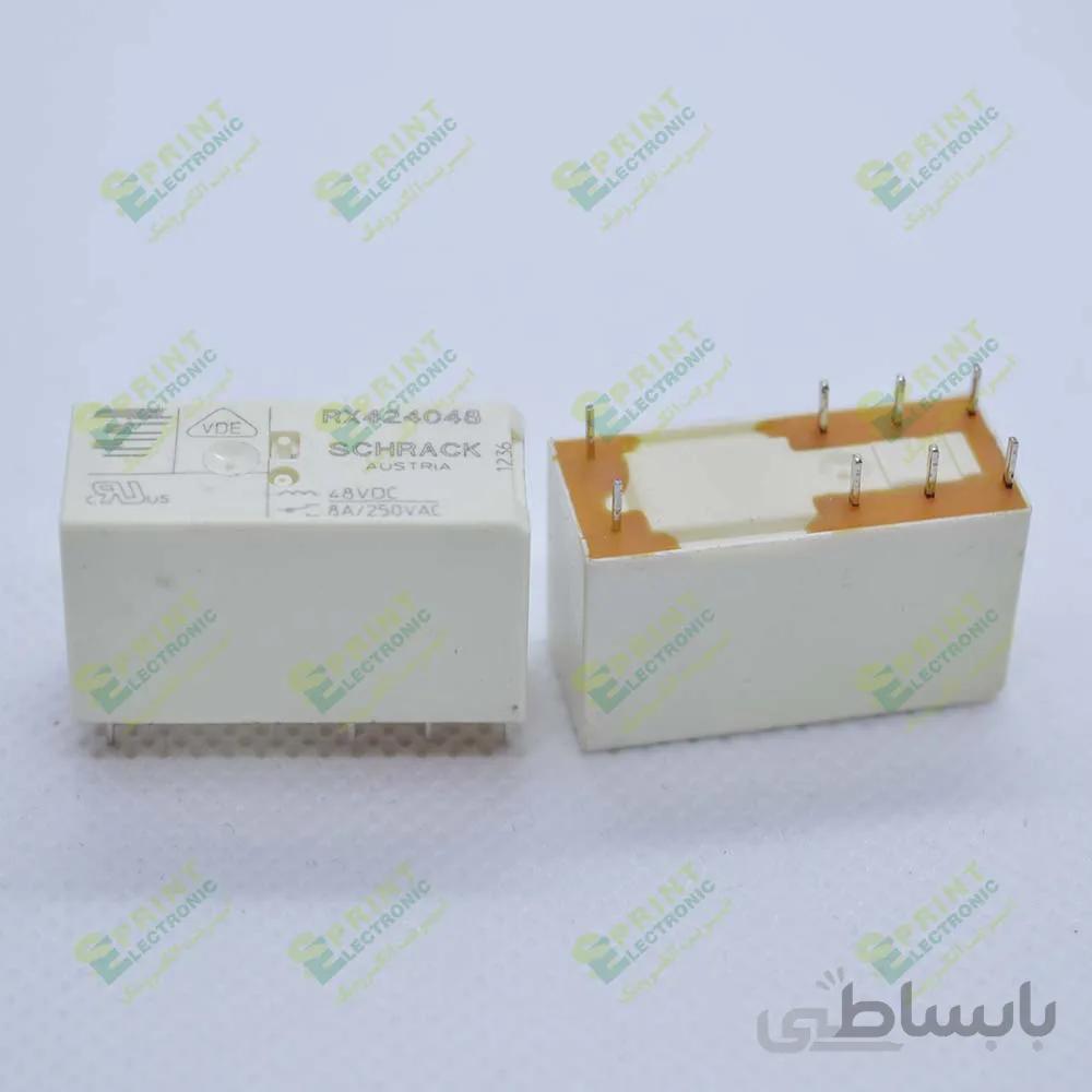 رله 48 ولت ارتفاع کوتاه 8 پایه 8 آمپر SCHRACK RX424048