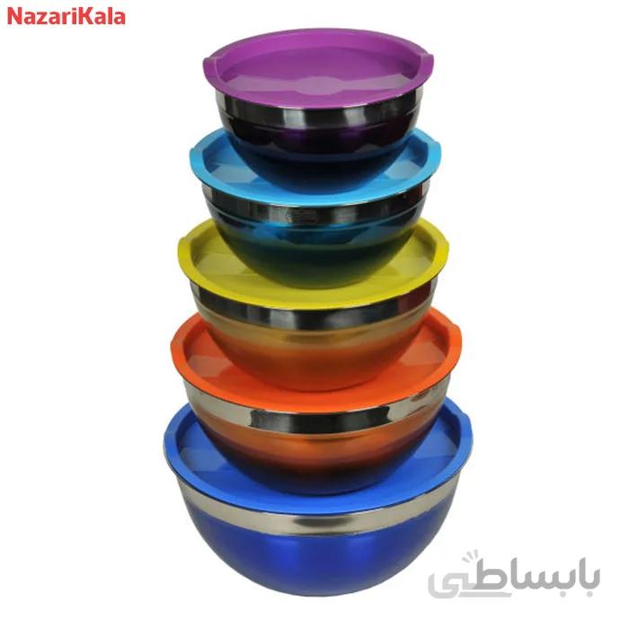 سرویس کاسه استیل درب دار 5 پارچه رومانتیک هوم مدل ANIS-3