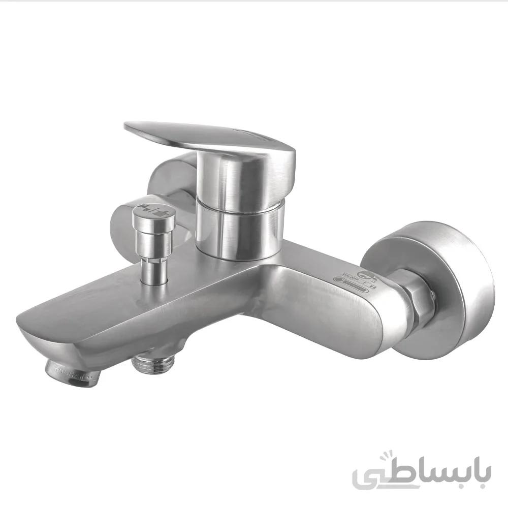 شیر حمام درخشان مدل هانس استیل مات
