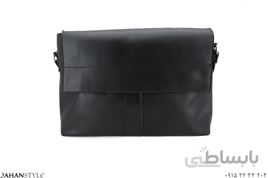 کیف دستی و دوشی چرم طبیعی مشکی