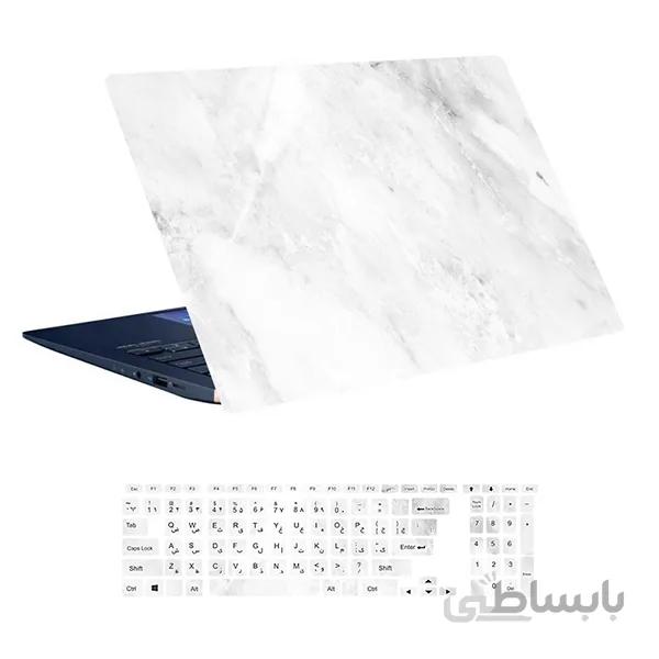 اسکین لپ تاپ طرح Marble کد ۴۱ به همراه استیکر کیبورد