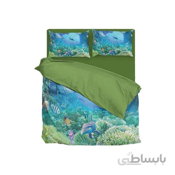 ست لحاف تک نفره ۴ تکه سه بعدی king size-طرح under sea