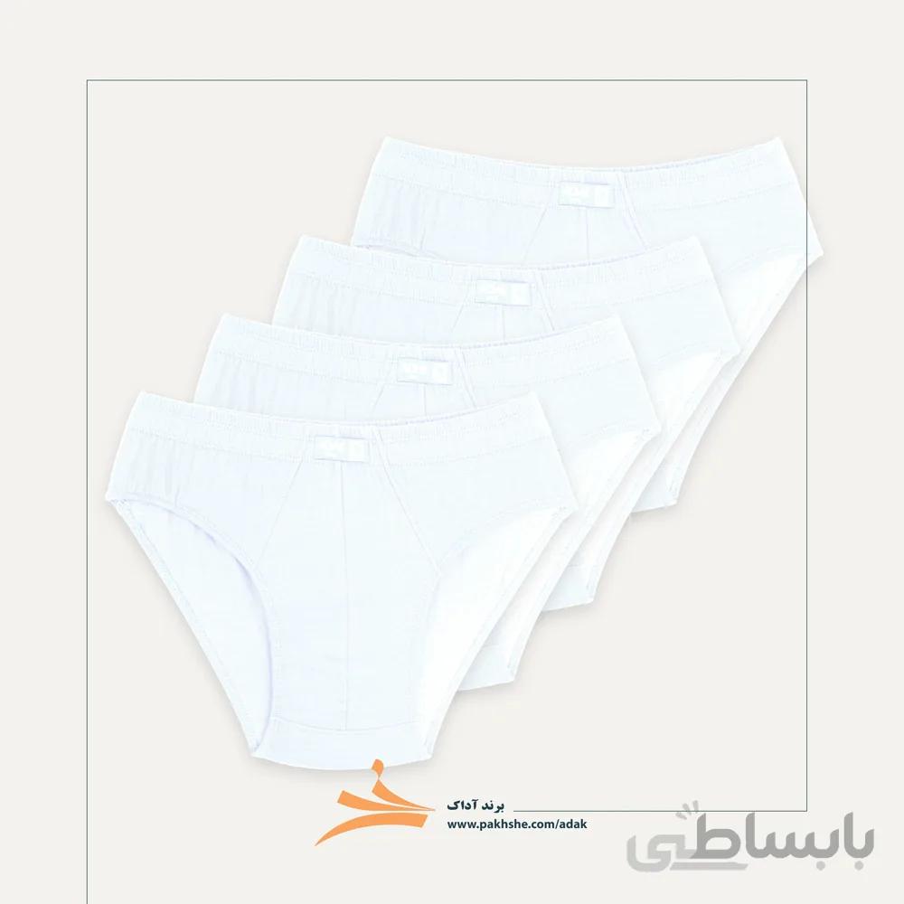 بسته چهار عددی شورت اسلیپ سفید آداک کد 29003