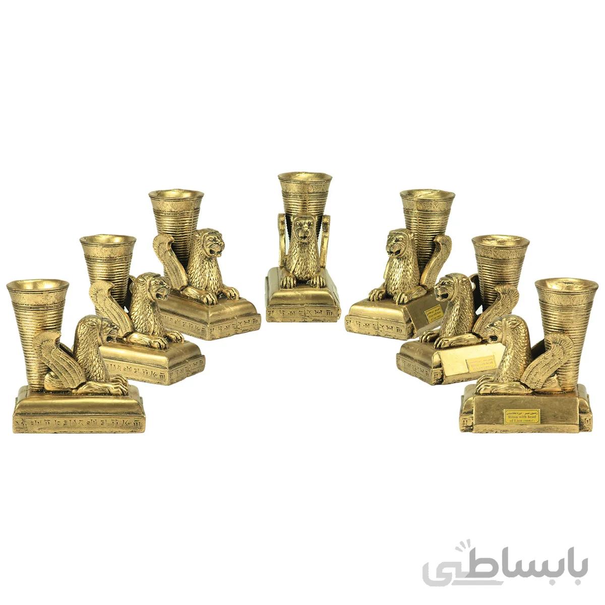 مجموعه ظروف هفت سین 7 پارچه تندیس و پیکره شهریار طرح ریتون شیر کد HS140