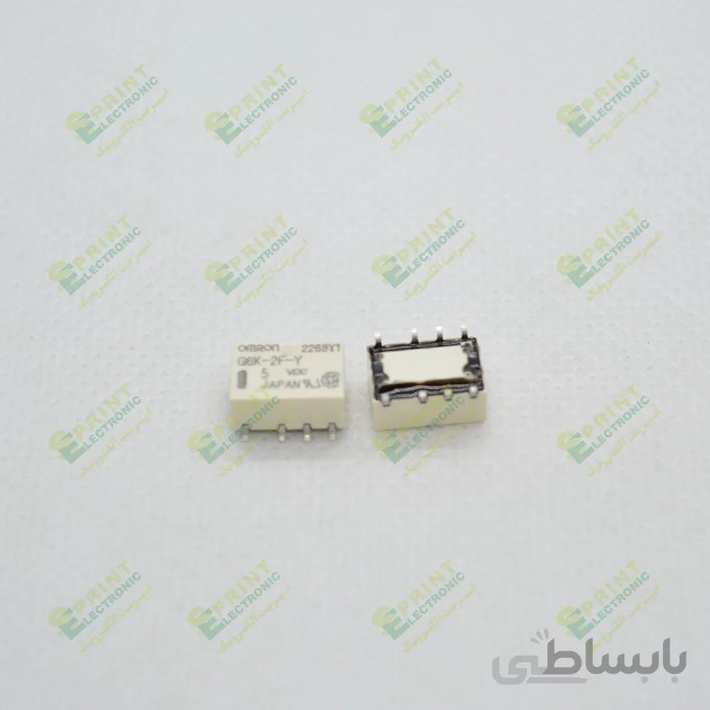 رله 5 ولت مینی مخابراتی ریز 8 پایه 1 آمپر Omron G6K-2F-Y-5VDC SMD
