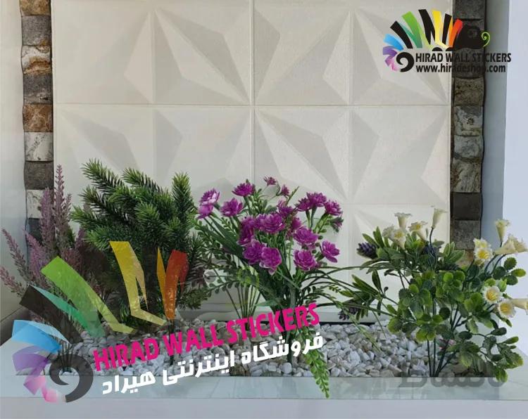 دیوار پوش فومی پشت چسبدار ایرانی طرح 8 پر سفید