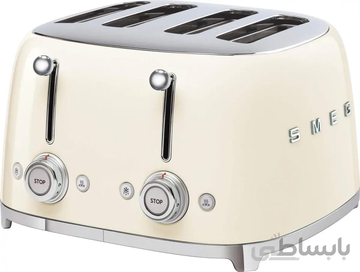 توستر دو قلو اسمگ ایتالیا Smeg Toaster TSF03CREU, 4 kurze Schlitze