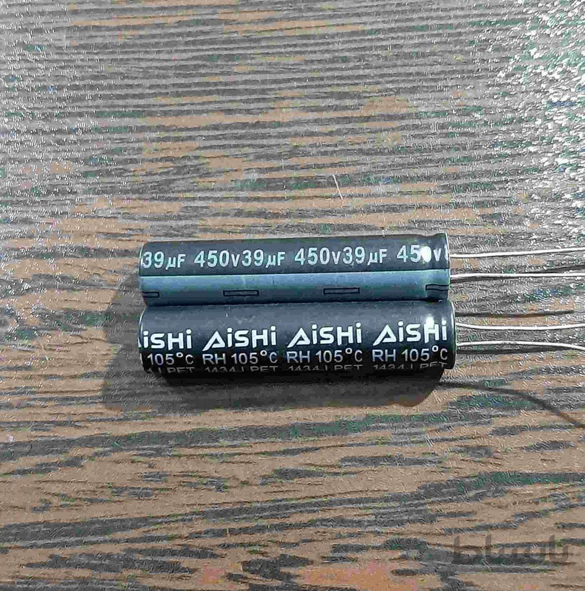 AiSHi 450V 39uF – خازن الکترولیت، ۴۵۰ ولت، ۳۹ میکروفاراد