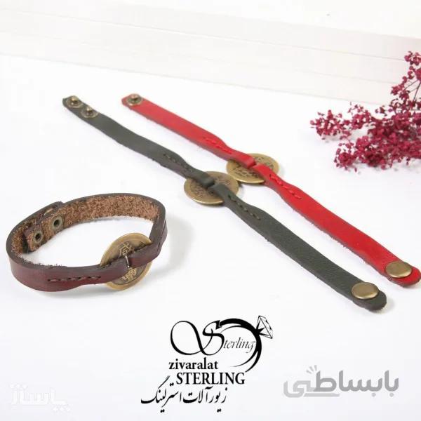 دستبند ثروت فنگشویی چرم زنانه طرح سکه کد 609455