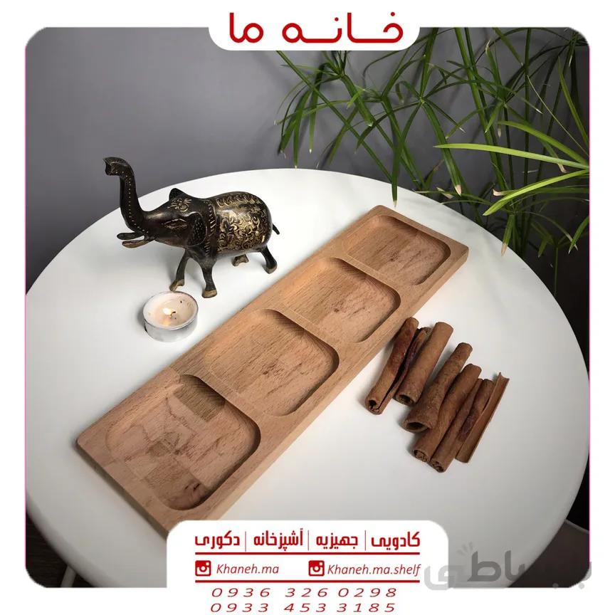 ظروف اردو خوری بامبو طرح مستطیل 4 خانه