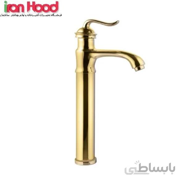 شیر روشویی پایه بلند البرز روز مدل اسپیرال طلایی