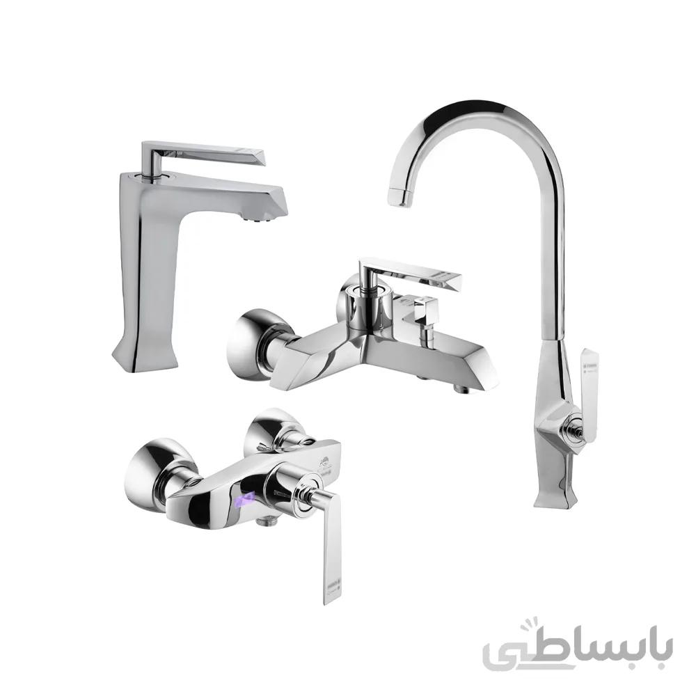 ست شیرالات درخشان مدل بریک کروم