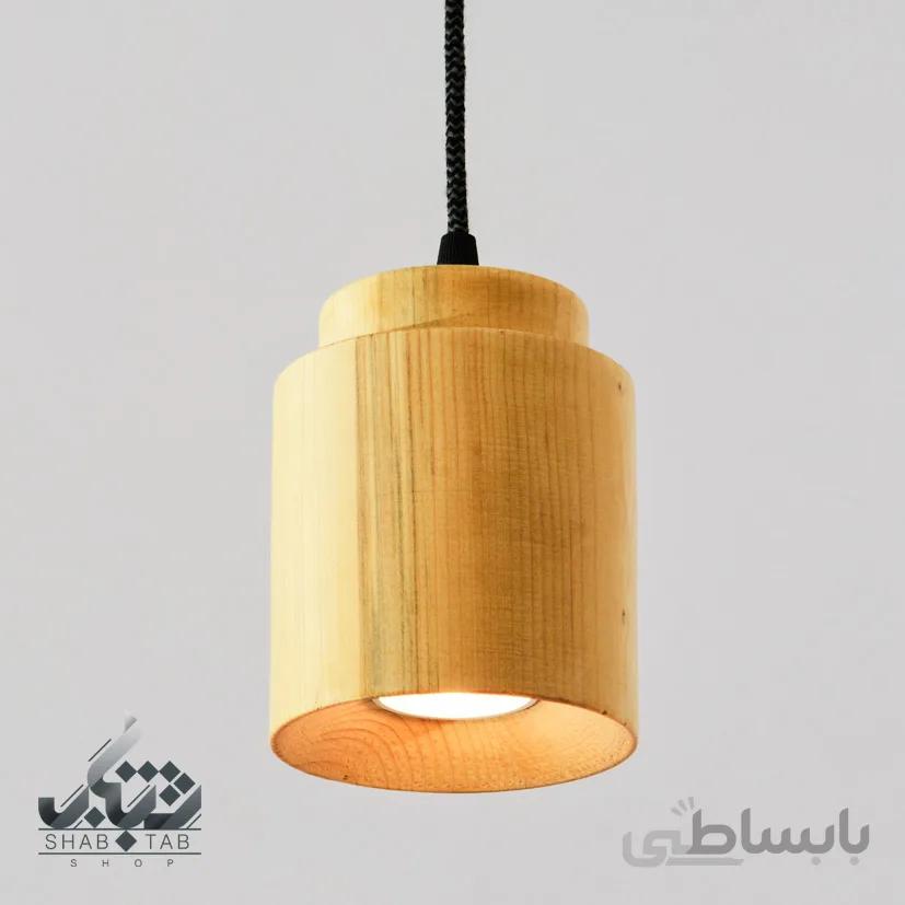 چراغ آویز چوبی انگاره مدل MAGMA03 روشن