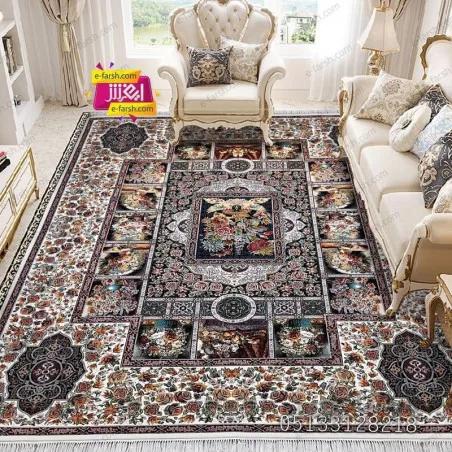 فرش ماشینی آرا مشهد طرح 25586 کرم