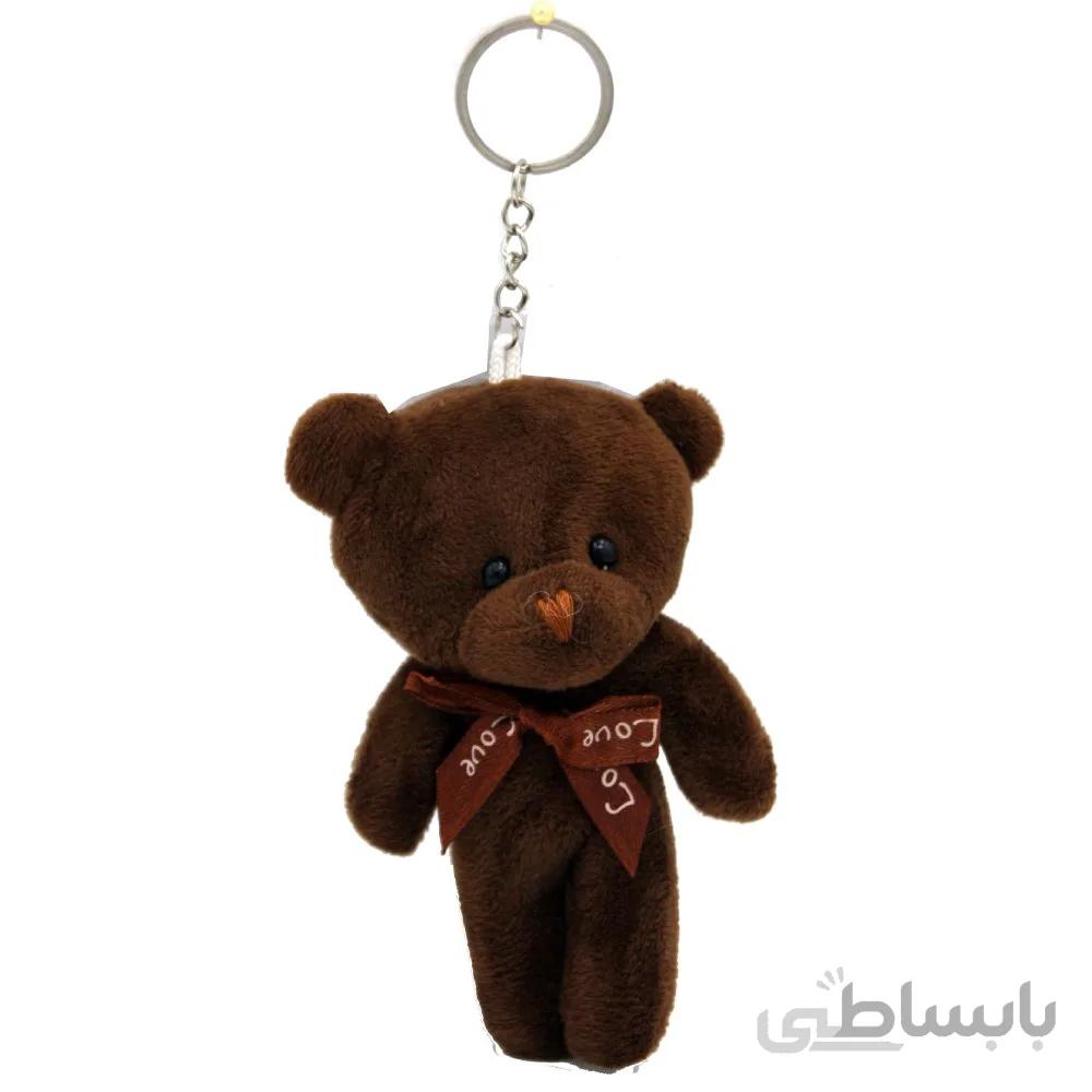 عروسک خرس کوچک قهوه ای سوخته 13 سانتی