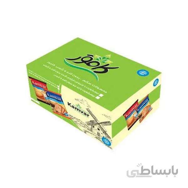 بیسکویت نیم چاشت سبوس دار بدون شکر و رژیمی کامور KAMVAR