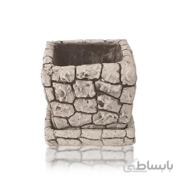 گلدان پلی استر طرح سنگی ارتفاع 10 سانت