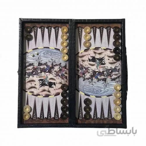 تخته نرد چرم طرح چوگان