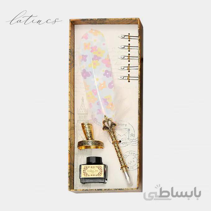ست کالیگرافی قلم پر طرح گلبرگ