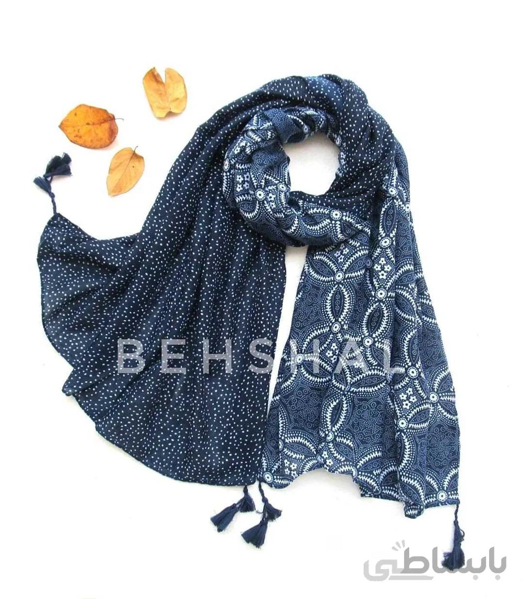شال نخ پنبه پاییزه وارداتی منگوله دار