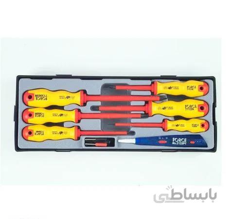 سری پیچ گوشتی تخت و چهار سو عایق 1000 ولت 7 عددی فورس – FORCE مدل T20712N