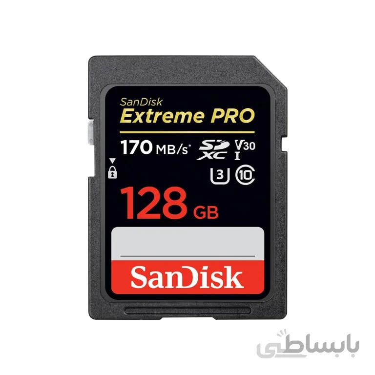SanDisk 128GB Extreme PRO SDXC UHS-1 170mb/s V30 ا SanDisk 128GB Extreme PRO SDXC UHS-1 170mb/s V30