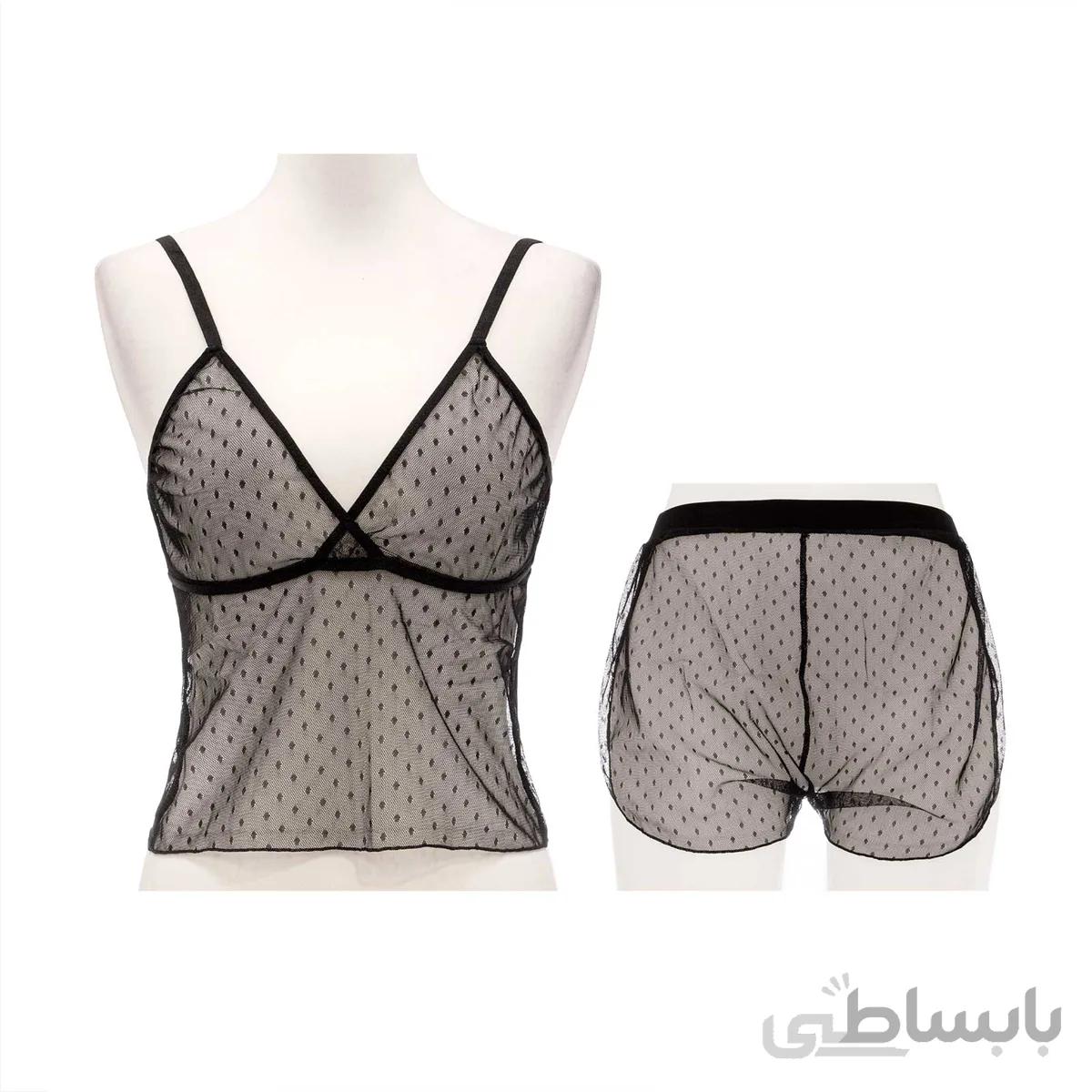 لباس خواب تور حریر تاپ و شورت سیسنت 5070