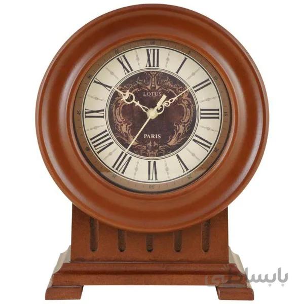 ساعت رومیزی چوبی لوتوس مدل 5513 گردویی