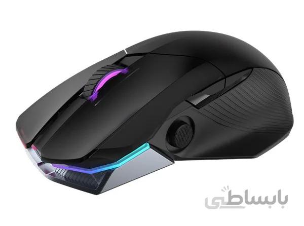 ماوس گیمینگ ایسوس مدل ROG Chakram ا ROG Chakram Ergonomic RGB Optical Qi Gaming Mouse