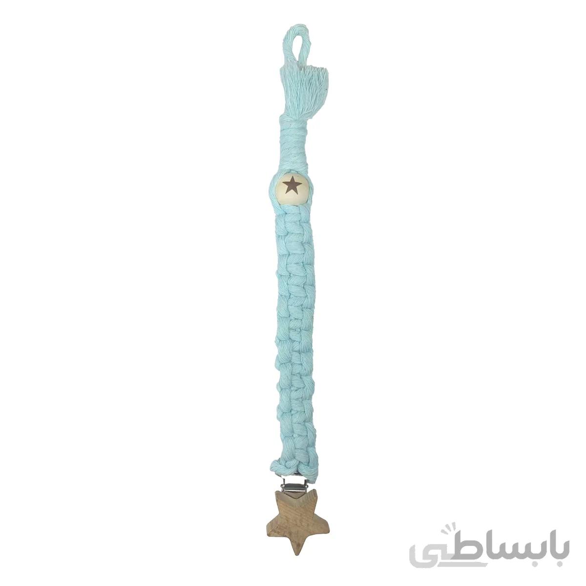 بند پستانک مکرومه آبی