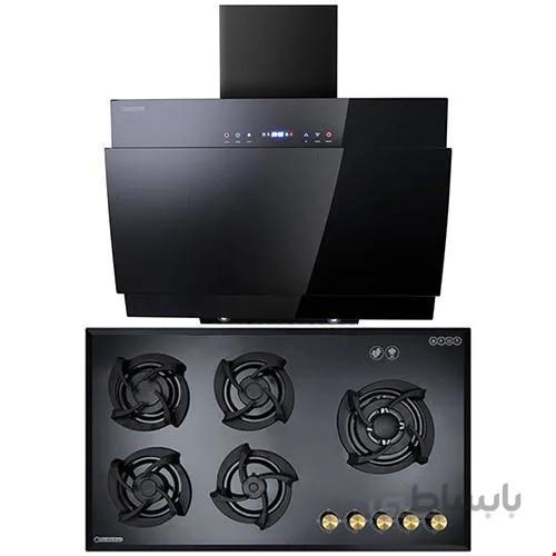 هود و گاز صفحه ای درخشان مدل آپریل توربو مشکی G 610