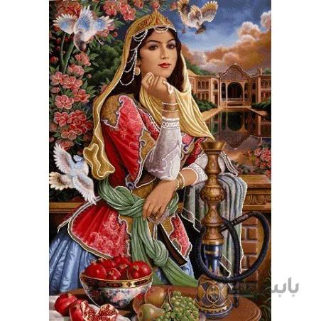 نخ و نقشه تابلو فرش طرح ایرانی کد 66