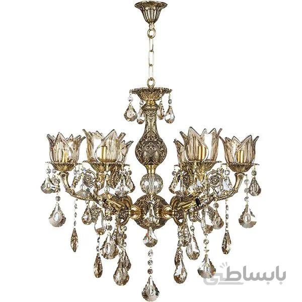 لوستر 12 شعله چشمه نور کد C2171/6+6-BO برنز