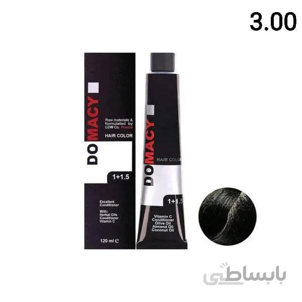 رنگ مو دوماسی Domacy شماره 3.00 قهوه ای خیلی تیره