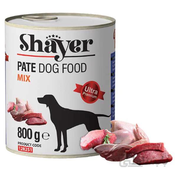 کنسرو سگ شایر طعم میکس وزن 800 گرم ا Shayer Canned Dog Food Mix Flavour 800g
