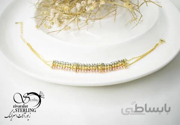 دستبند البرنادو زنانه سه ردیفه رنگی