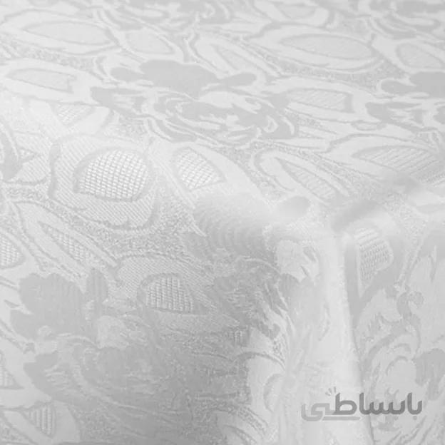 رومیزی 10نفره بیضی ژاگارد رز سفید