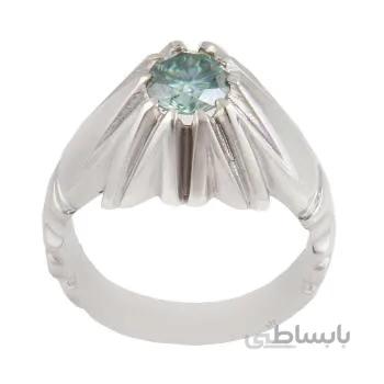 انگشتر نقره مردانه مدل موزانایت رکاب دست ساز کد AM_1766