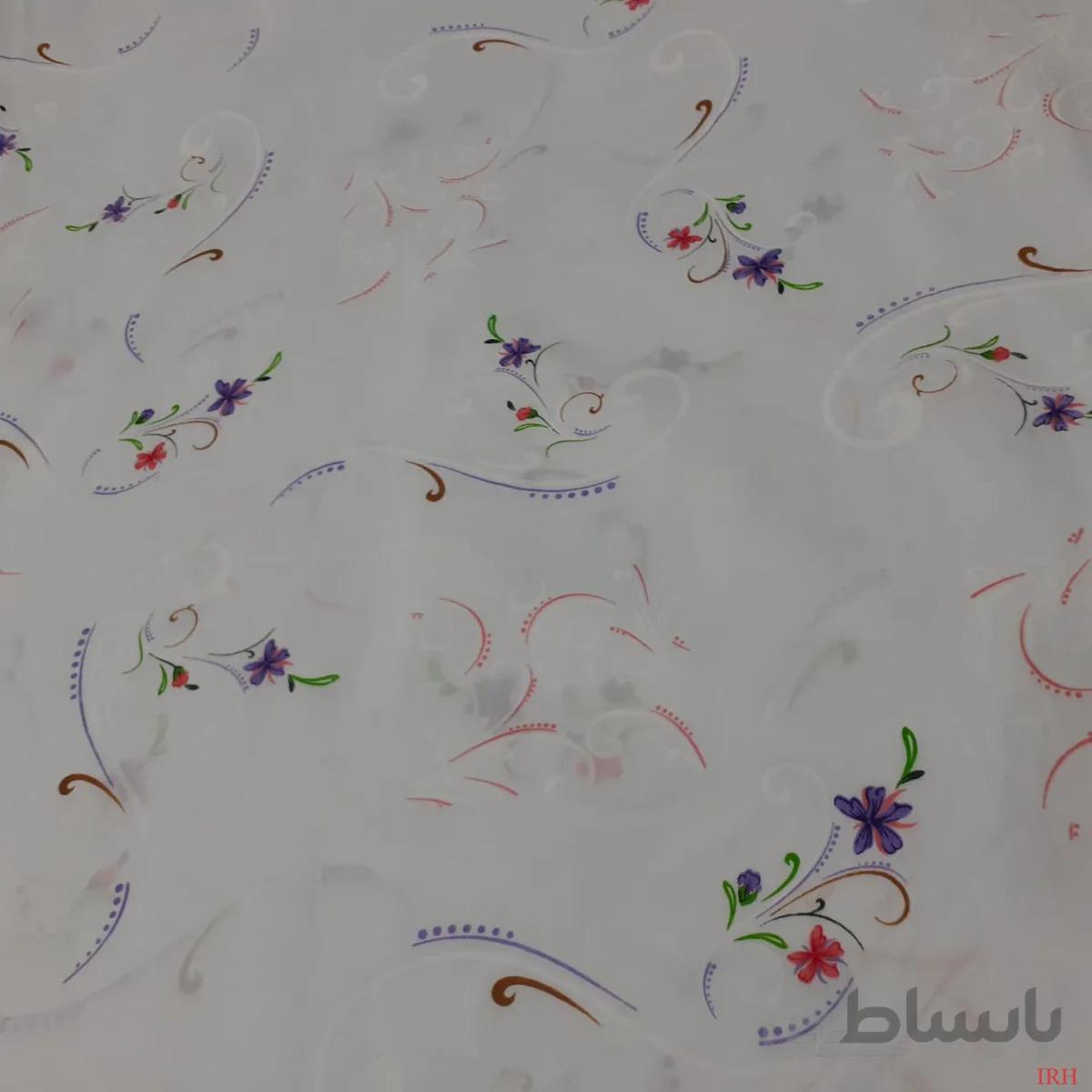 ملحفه تترون سفید گلدار