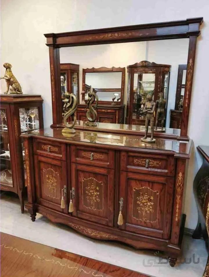 آینه کنسول چوبی مدل سه درب کاسپین کد ۱۰۲۲۷۸