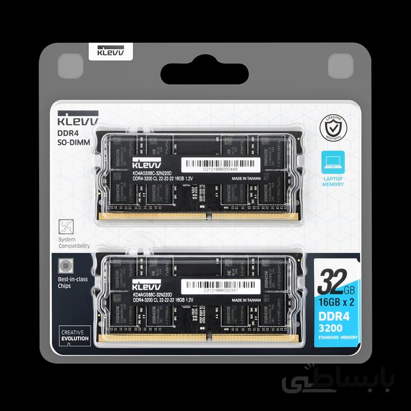 رم لپ تاپ تک کاناله KLEVV 32GB DDR4-3200 ا KLEVV 32GB DDR4-3200 UDIMM