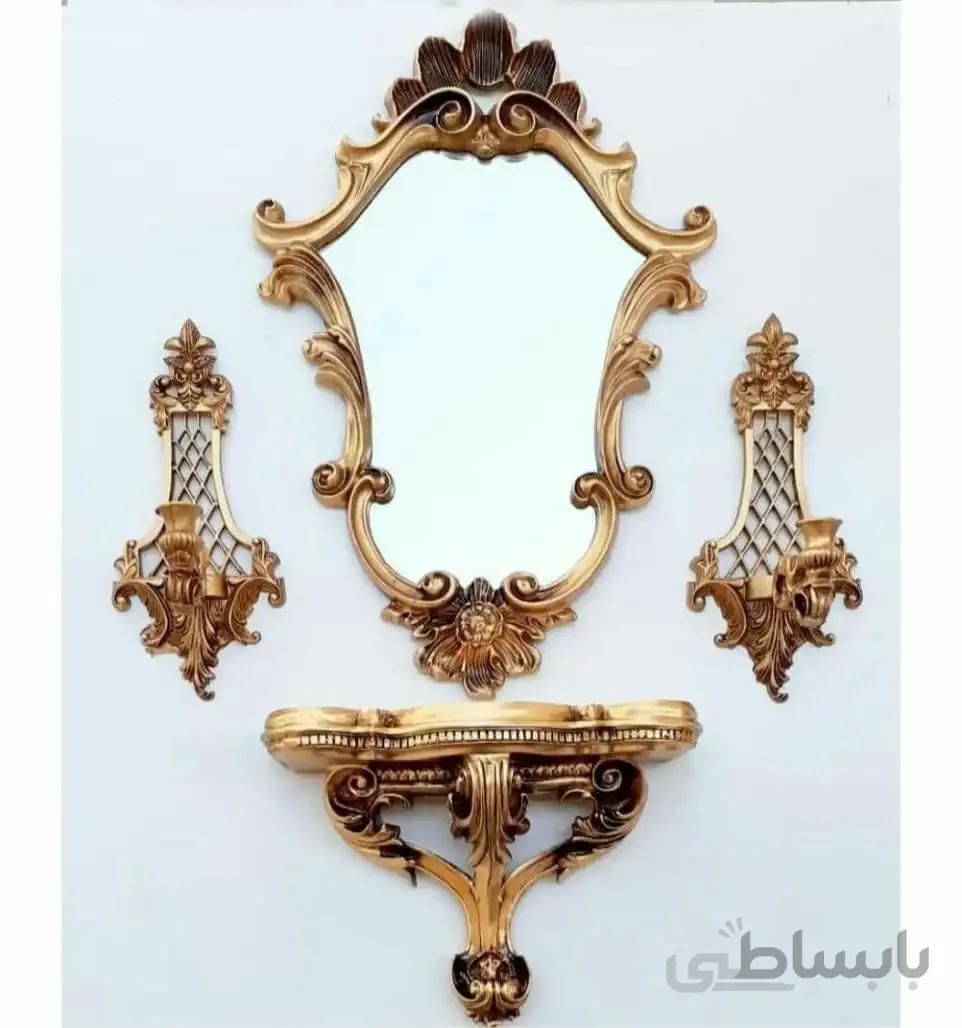 کد 6-286 ست آینه و کنسول و شمعدان طرح گلبرگ