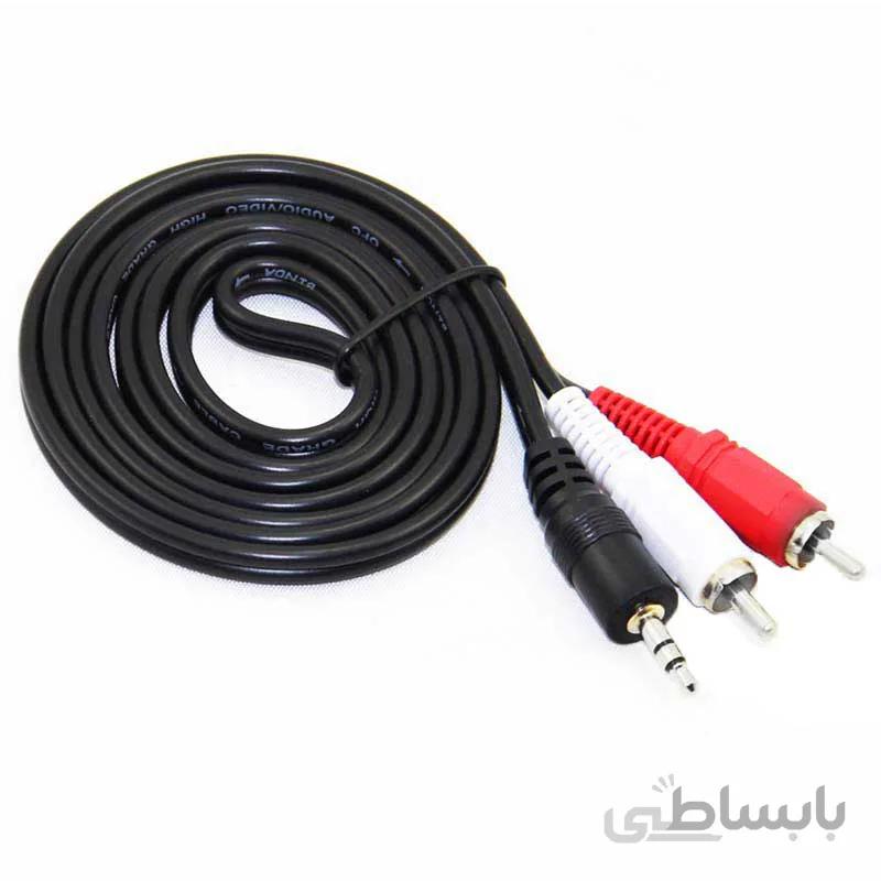 کابل یک به دو صدا ۱٫8m ا ۳٫۵mm Stereo Jack Male to 2 RCA Male Audio Cable