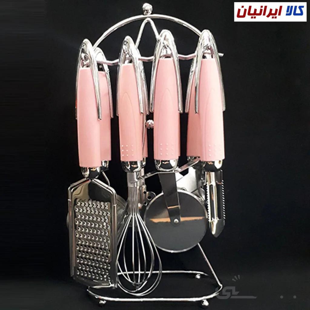 سرویس ابزار آشپزخانه 8 پارچه صورتی