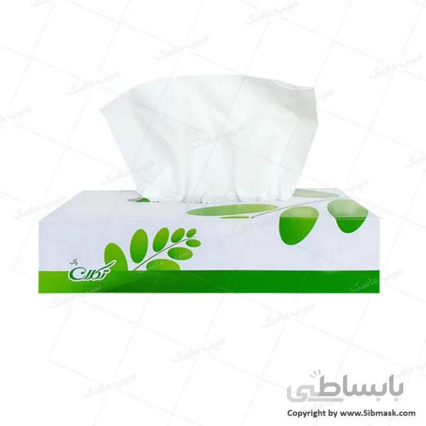 دستمال کاغذی جعبه ای ۱۰۰ برگ دو لایه تکلان پاک ا 100-sheet box paper napkin with two layers of clean wax